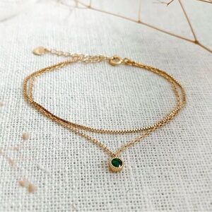 Elegant Gold vermeil Bracelet with emerald